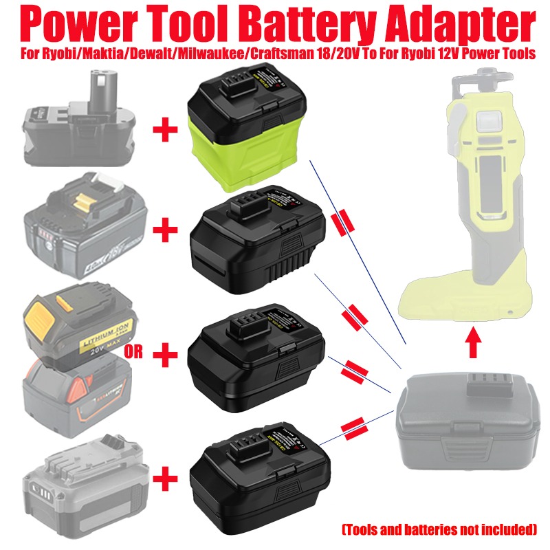 Power Tools Ryobi - HAKSINKY バッテリーアダプター リョービ/マキタ/デウォルト/ミルウォーキー/クラフトマン 18/20V リチウムイオンバッテリーをリョービ 12V