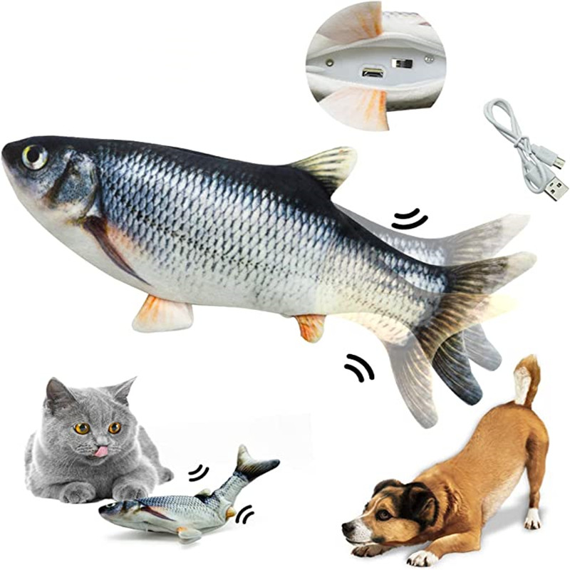 Power Tools Cat - 猫のおもちゃ 魚 USB充電式 電動フロッピーフィッシュ 猫用おもちゃ リアルなペット猫用噛むおもちゃ
