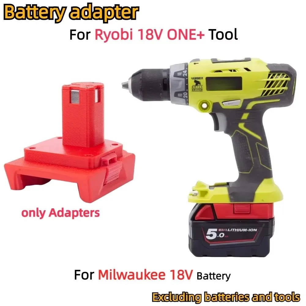 Power Tools Ryobi - ミルウォーキー18Vリチウムイオンバッテリーをリョービ18V ONE+シリーズコードレス電動工具に変換するバッテリーアダプターコンバーター（アダプターのみ）