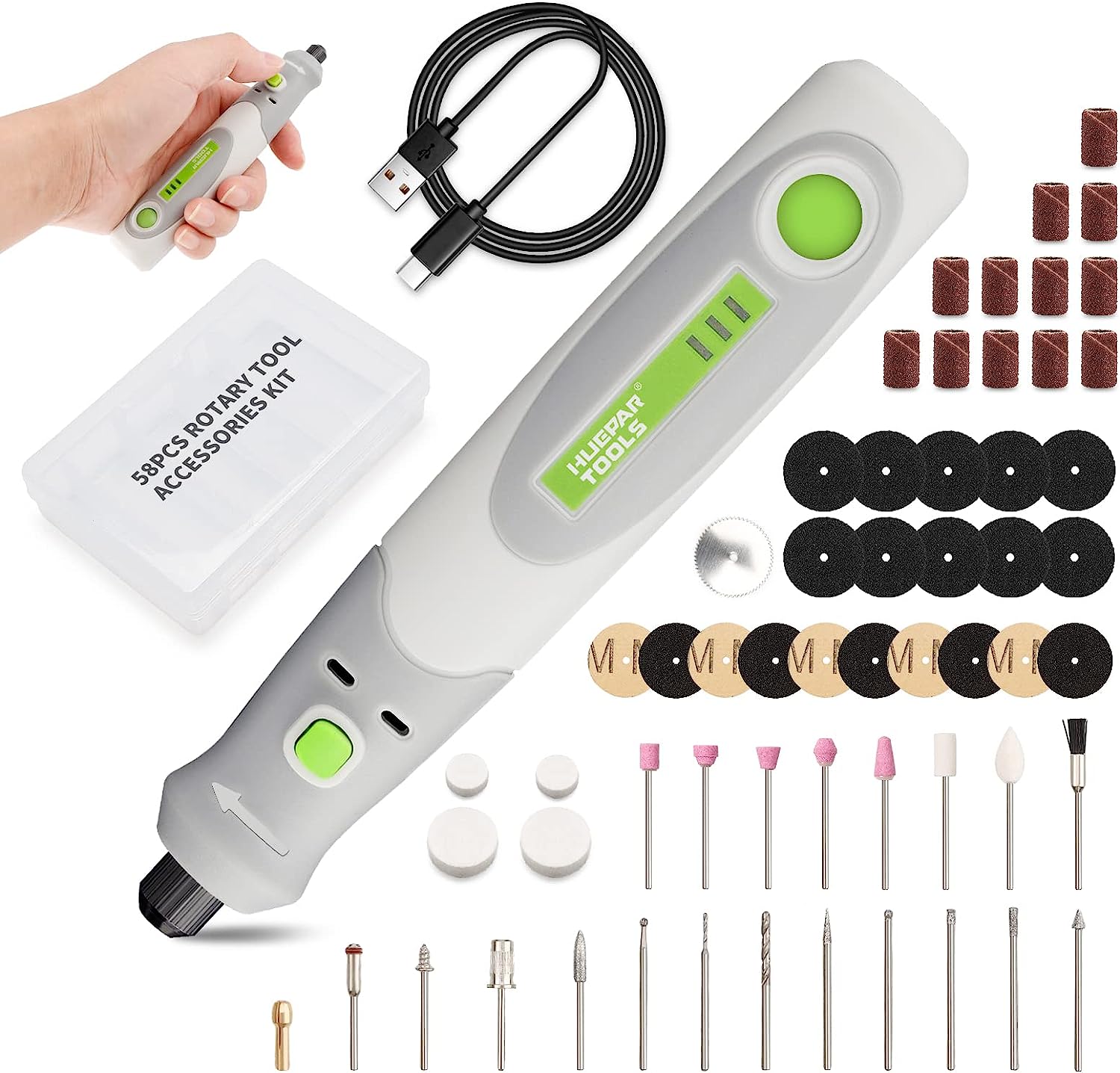 Power Tools Kits - 電気ドリルダイグラインダー彫刻ポリッシャー 4V ミニコードレスロータリーツールセットキット Huepar ツール RT4-基本