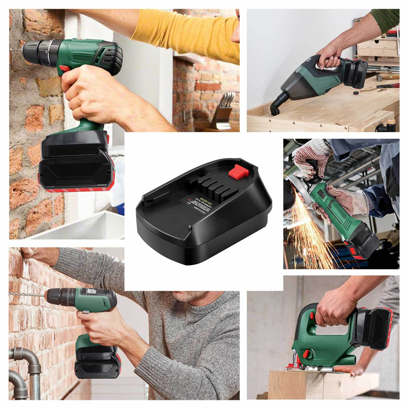 バッテリーアダプター ボッシュ/デウォル/マキタ/ミルウォー - Power Tools Green Color のレビューと価格