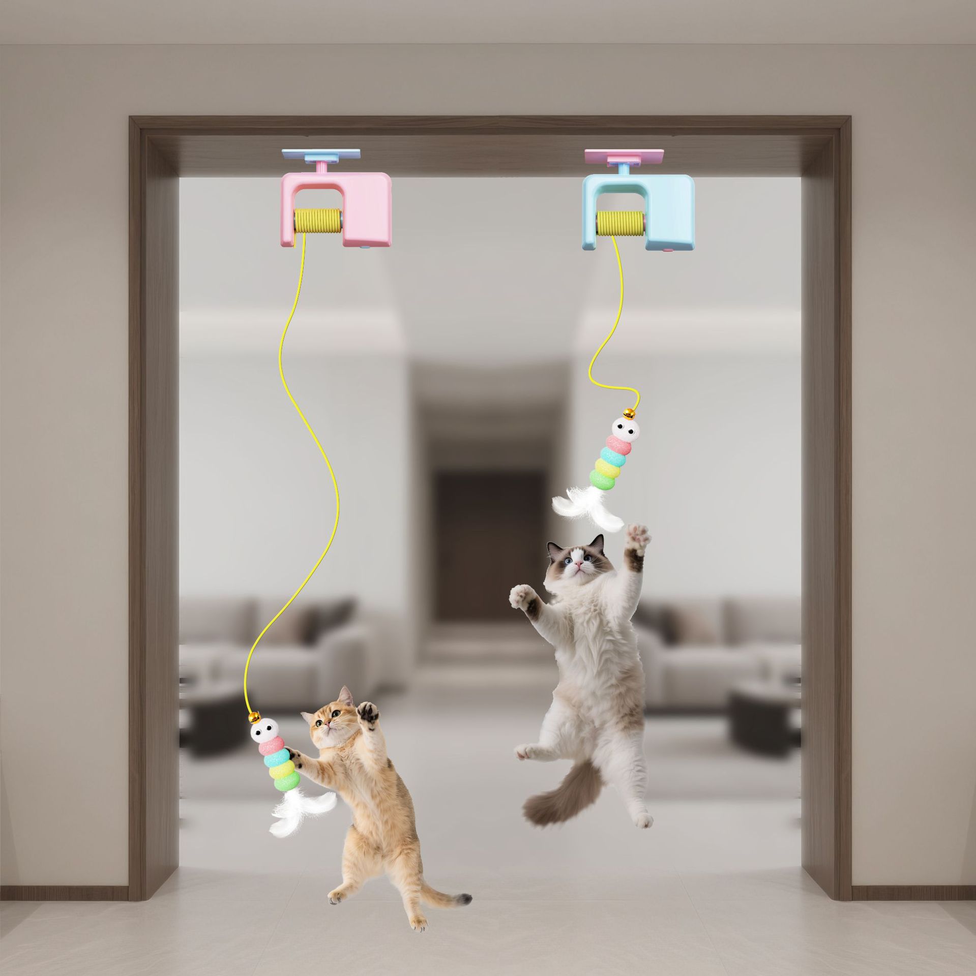 新しい電動猫のおもちゃ 2本のロープ スマートハンギングドア - Power Tools Cat のレビューと価格