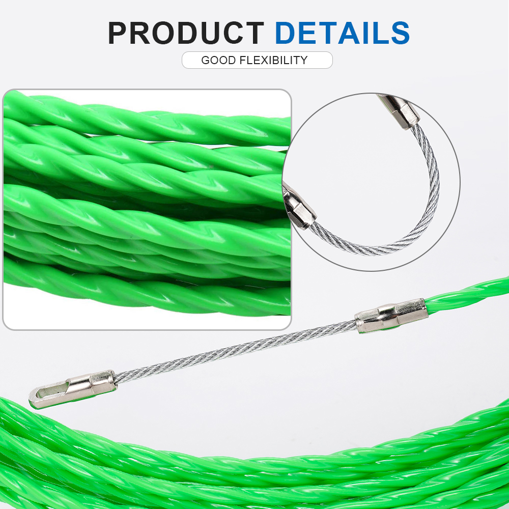 4mmファイバーグラス製フィッシュテープケーブルプーラー 5 - Power Tools Green Color のレビューと価格