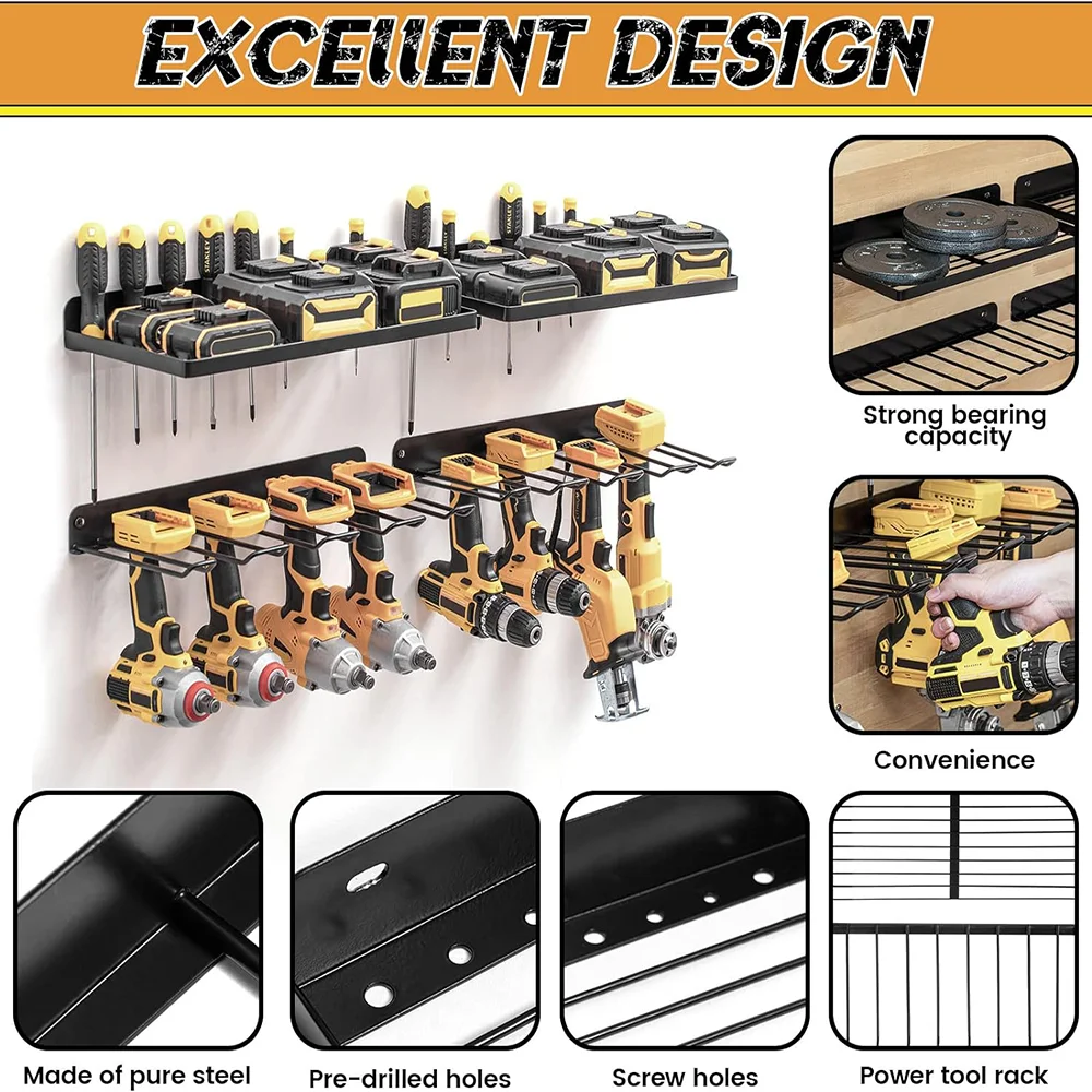 電動工具壁掛けホルダーヘビーデューティペグボード壁収納ツール - Power Tools On Pegboard のレビューと価格