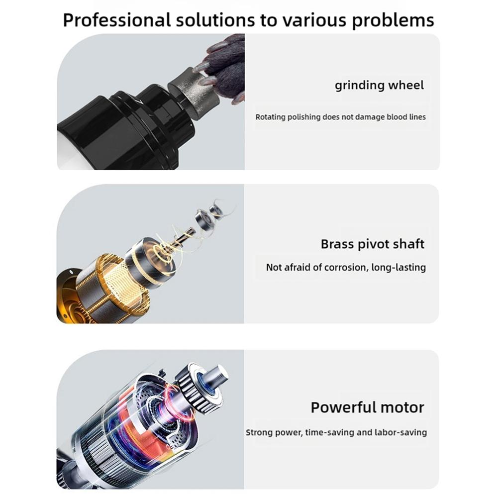ペットネイルトリマー静音電動犬猫トリマー無痛USB充電式クリ - Power Tools Cat のレビューと価格